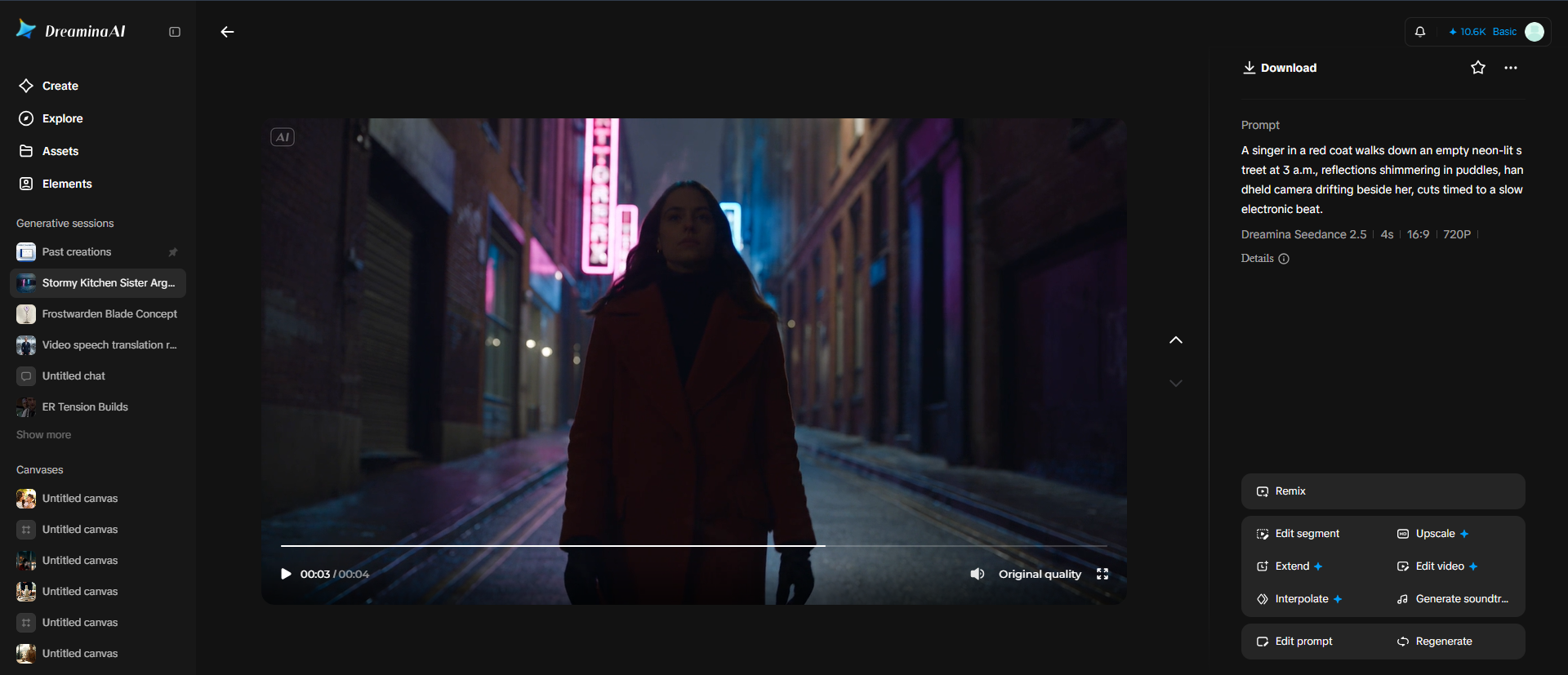 Music video from one track