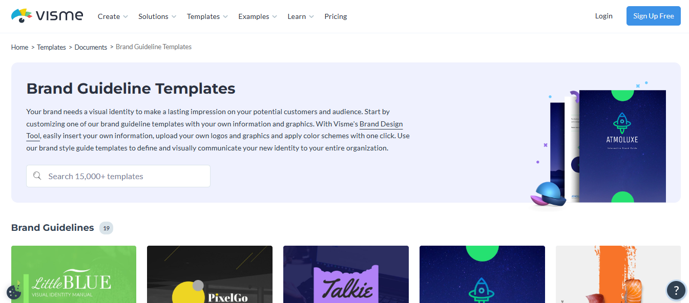 Visme interface