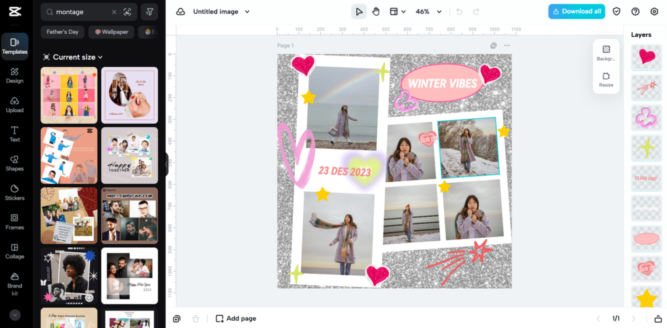 Interface of CapCut web - the best tool to make a photo montage