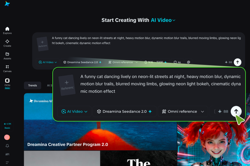 Open the video generator and write your prompt