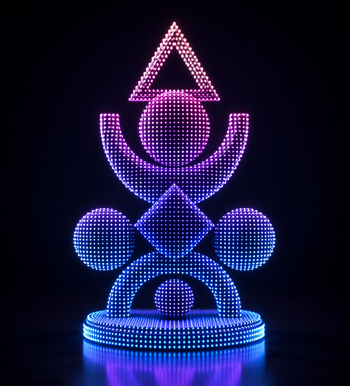 Dreamina text konst generator snabb exempel 5: Dot Matrix Skulptur