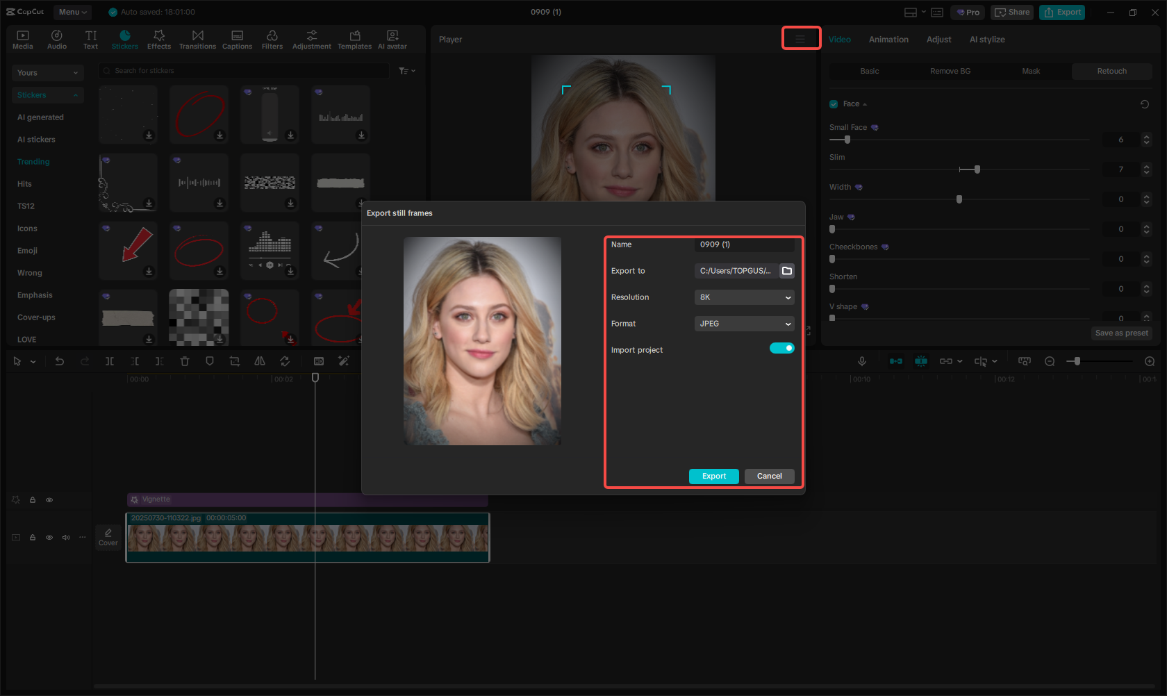 Speichern Sie das hochwertige Bild
