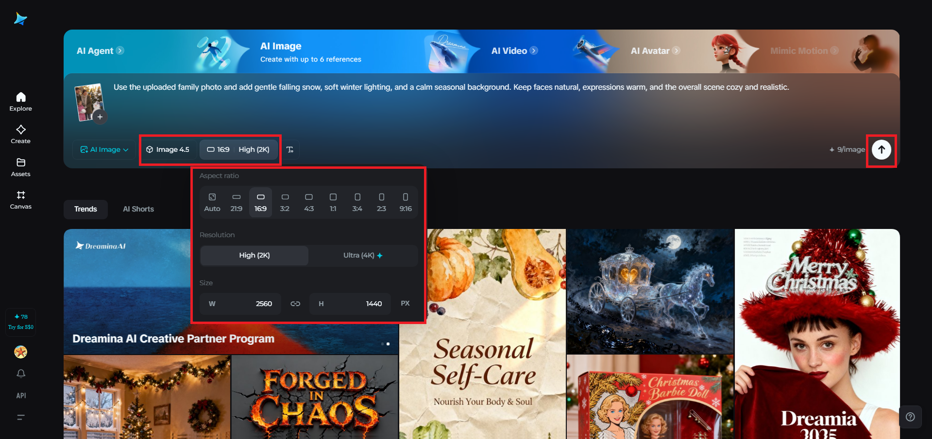 Choose the model and adjust output settings