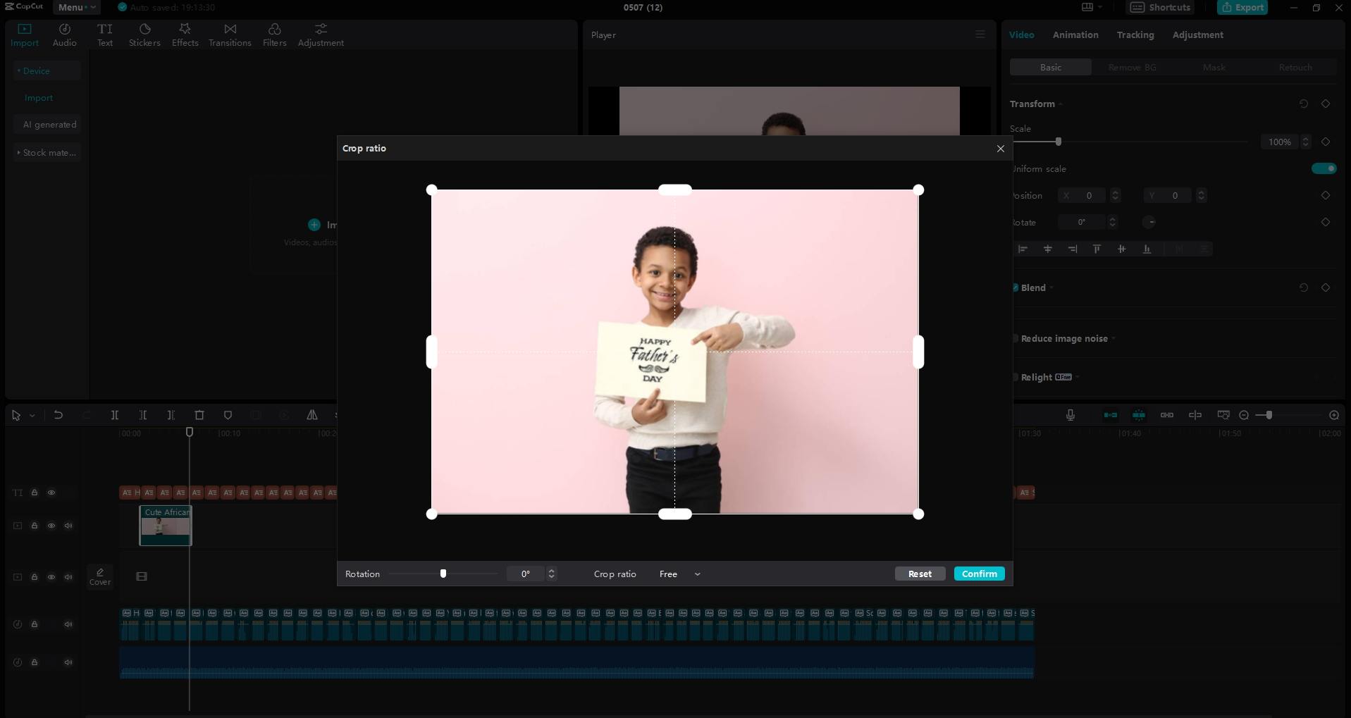 Add clips to each section of the script