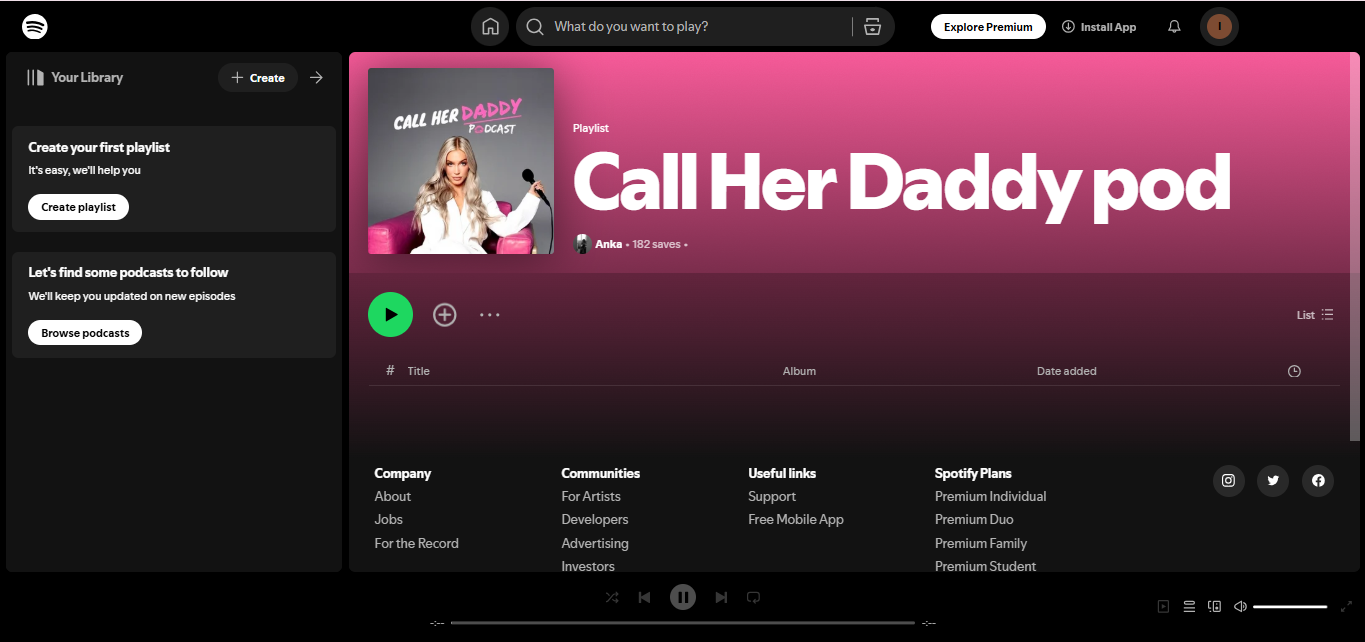 Call Her Daddy – a popular podcast with high Spotify streaming records