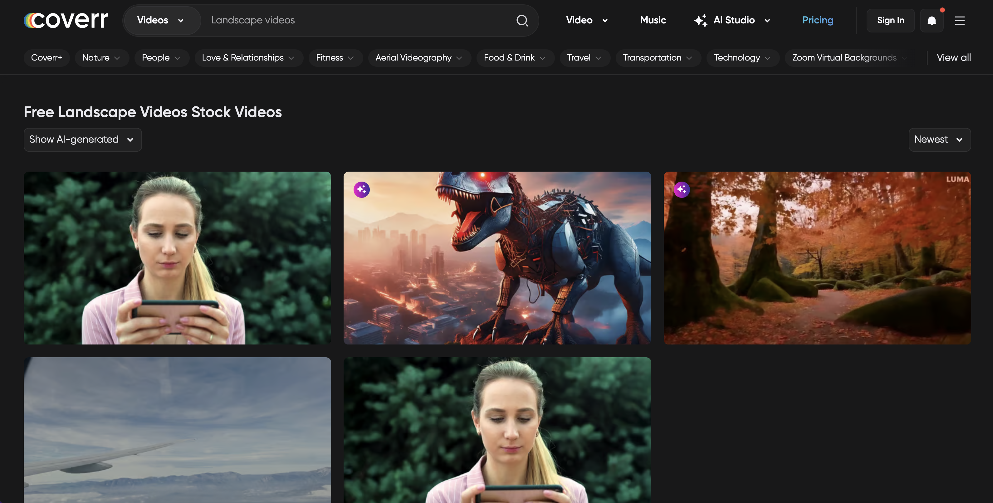 Coverr landscape videos