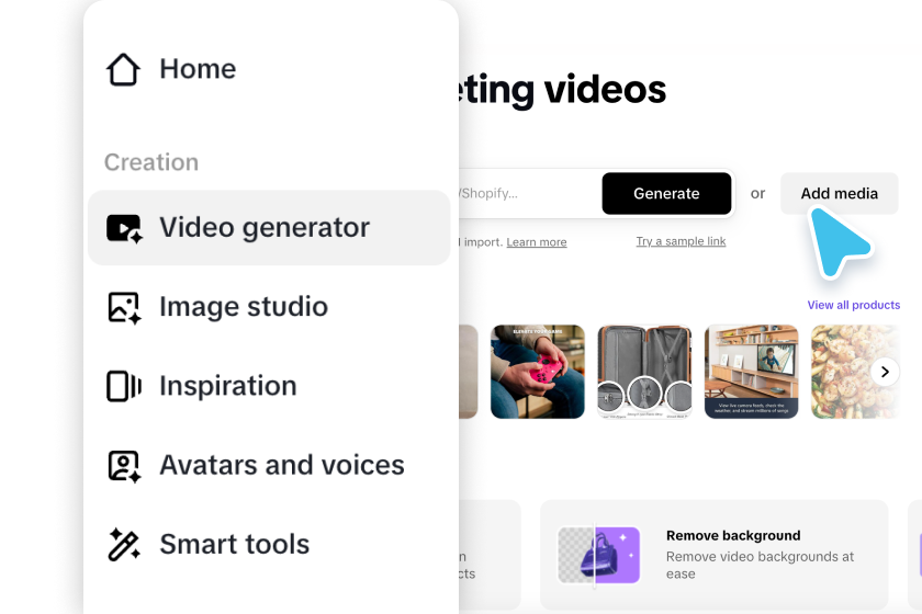 Pippit's dashboard showing various content creation tools like Image Studio, AI Avatars, Video Generator, relevant to creating walkthrough assets