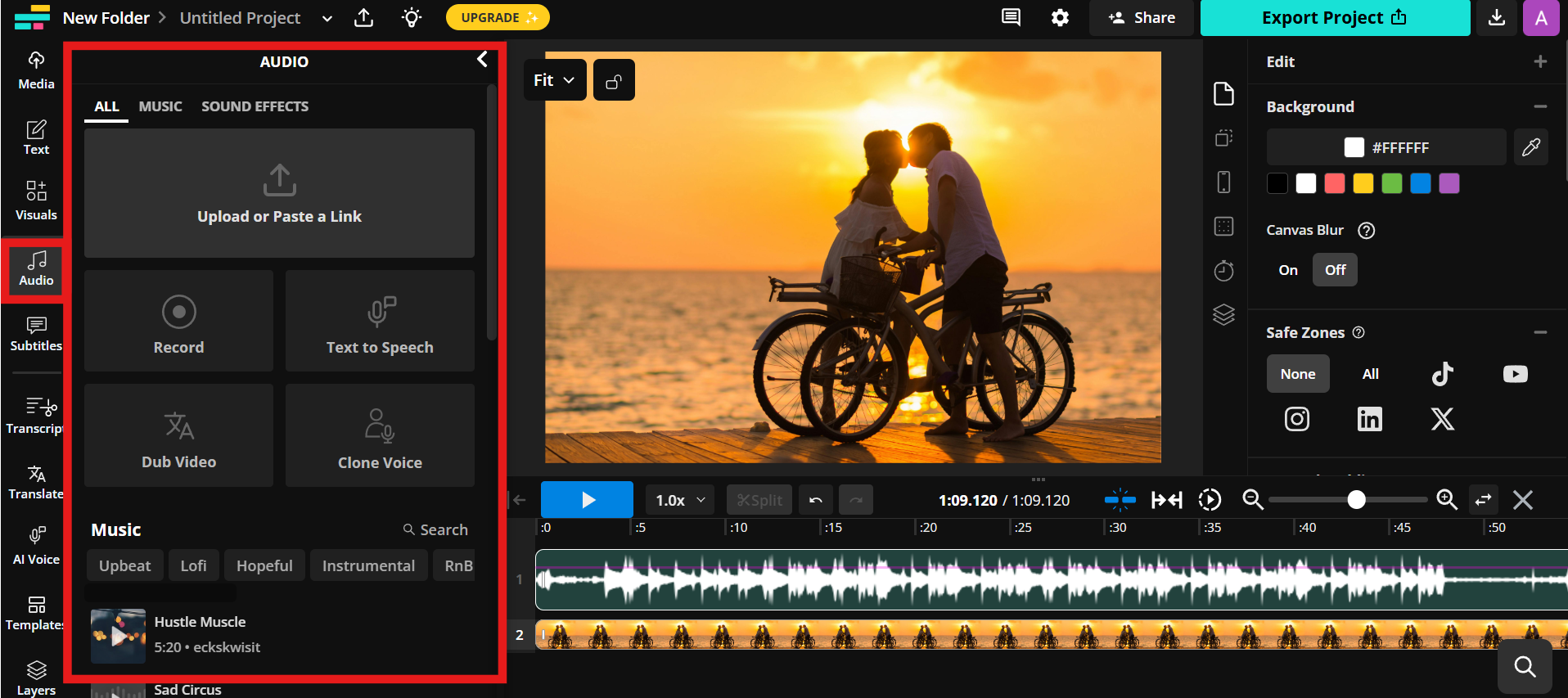 Upload audio