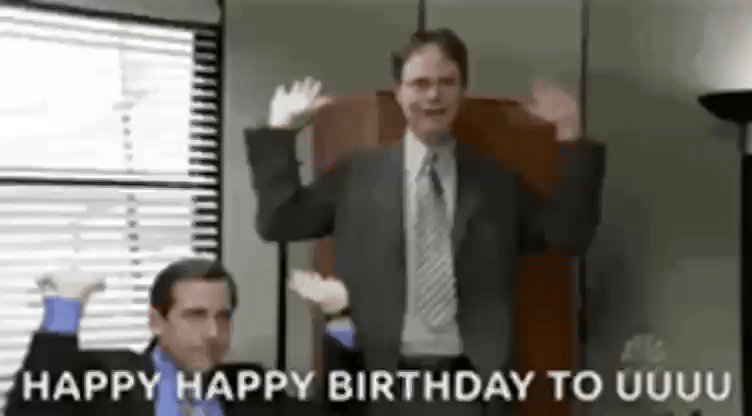 Image showing a happy birthday meme for friends at the workplace