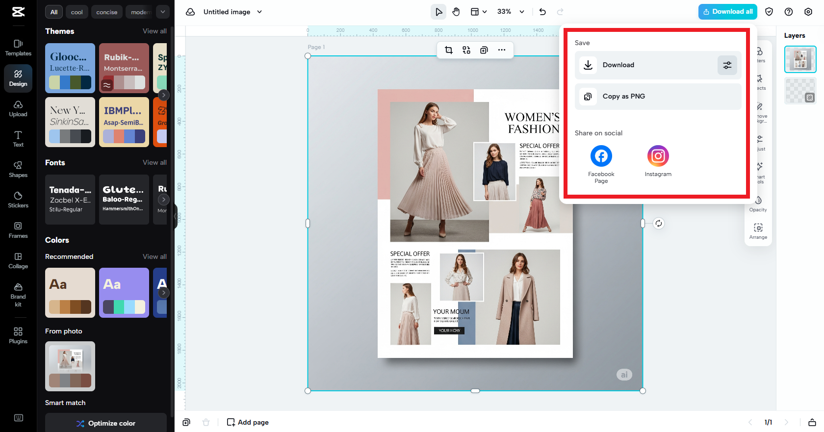 Export your flyer design
