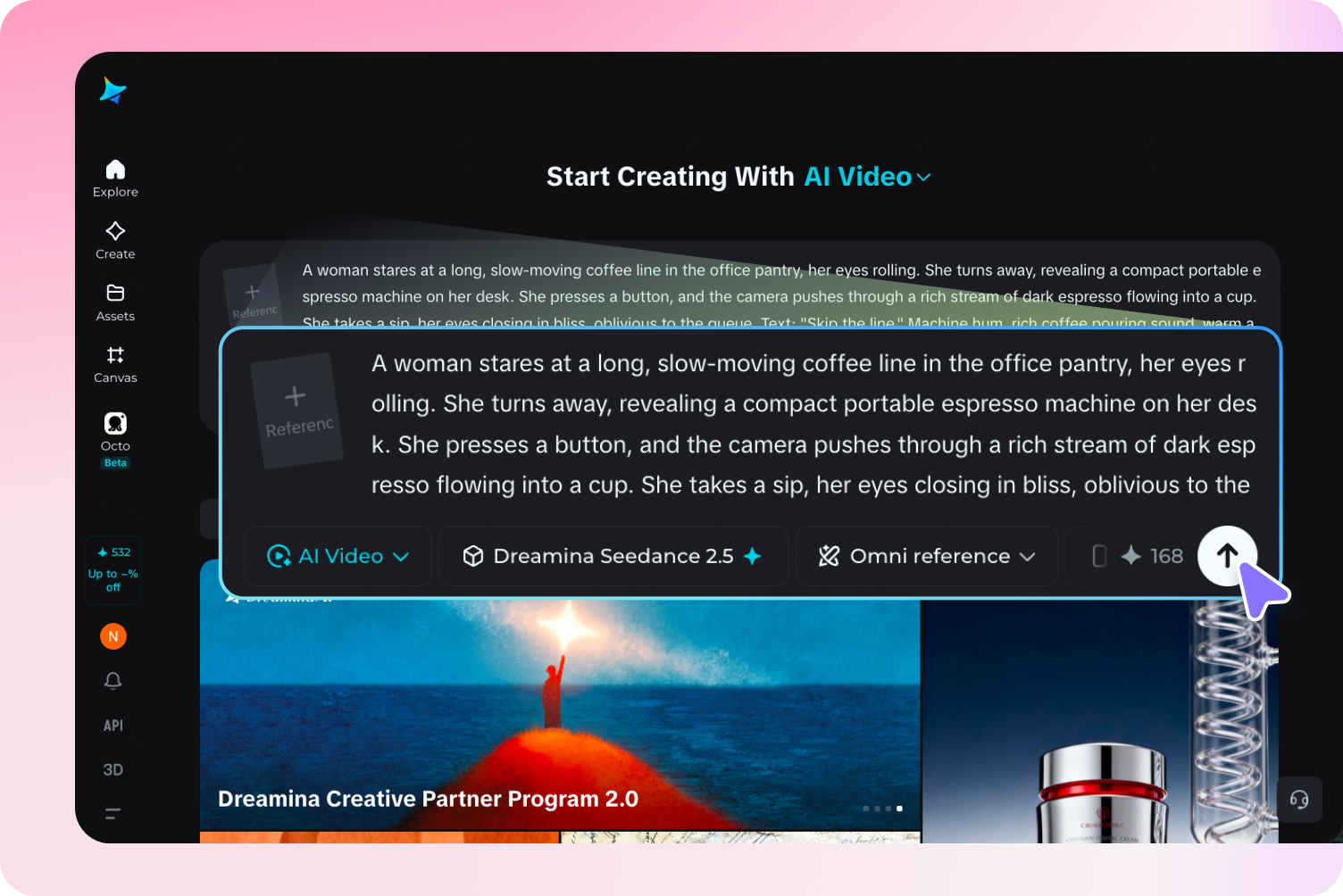 Upload a reference image and add a prompt