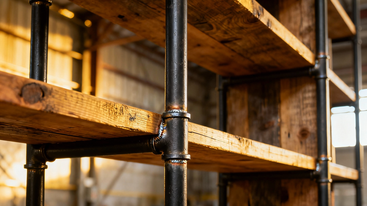Creating an industrial bookcase design