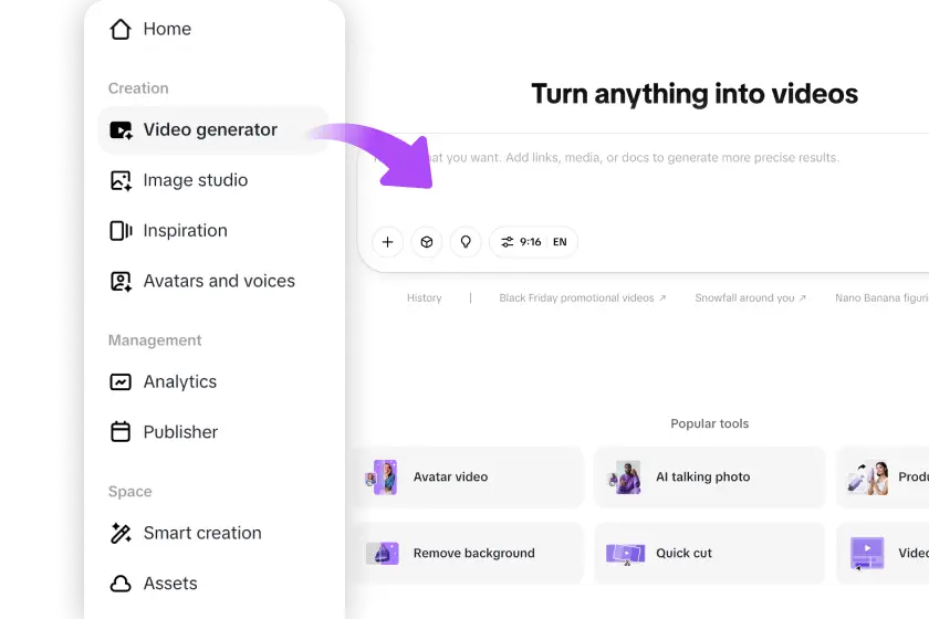 Select the video generator