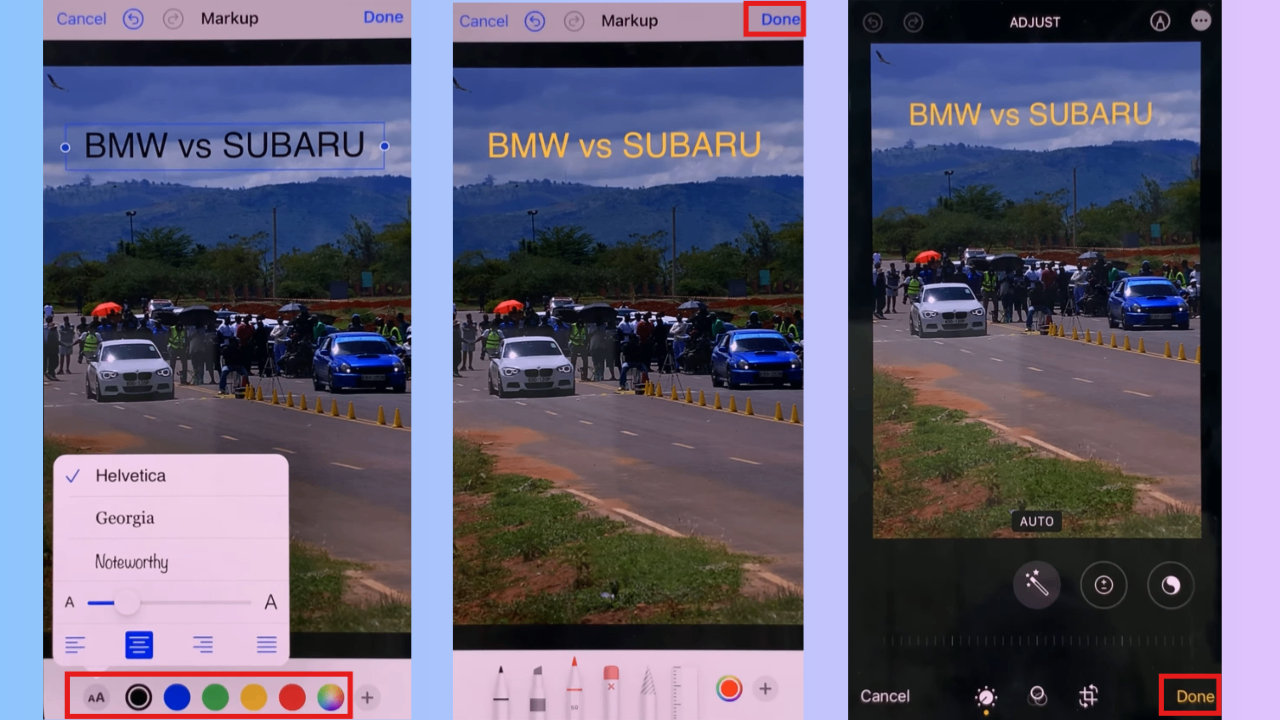 Customize the text and save
