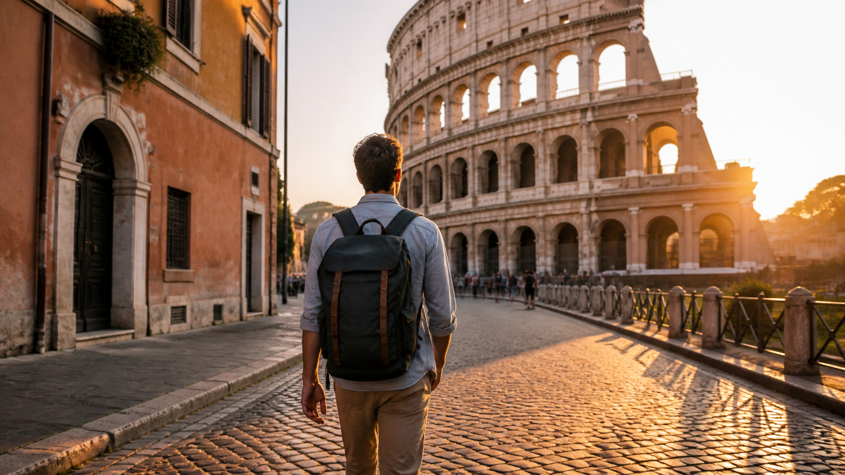 Rome travel guide video Action and camera move single-scene 16:9 visual