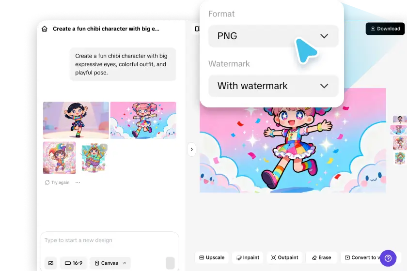 Preveiw, edit and export