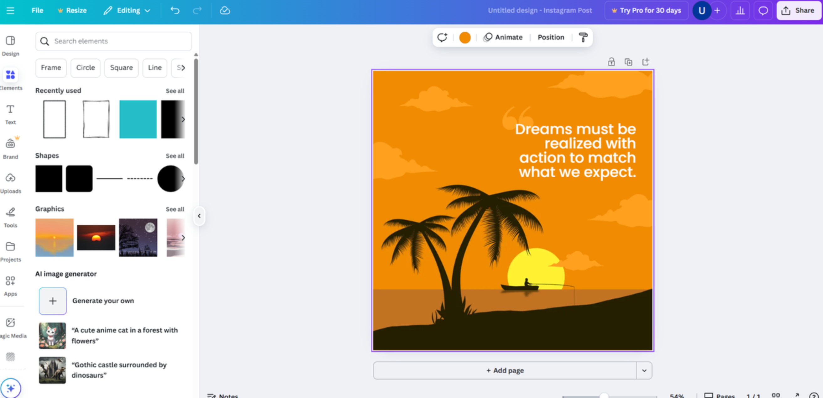 Affiche illustrée créée avec le générateur d'affiches Canva AI