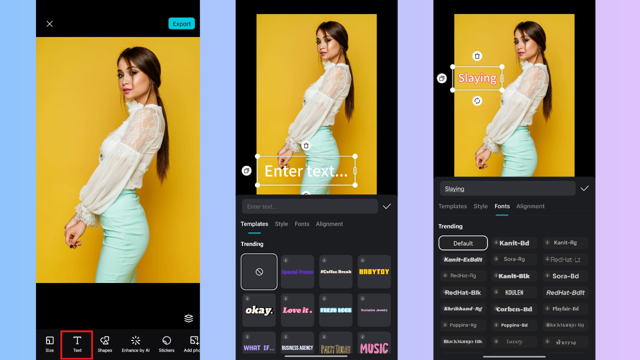 Add and customize text