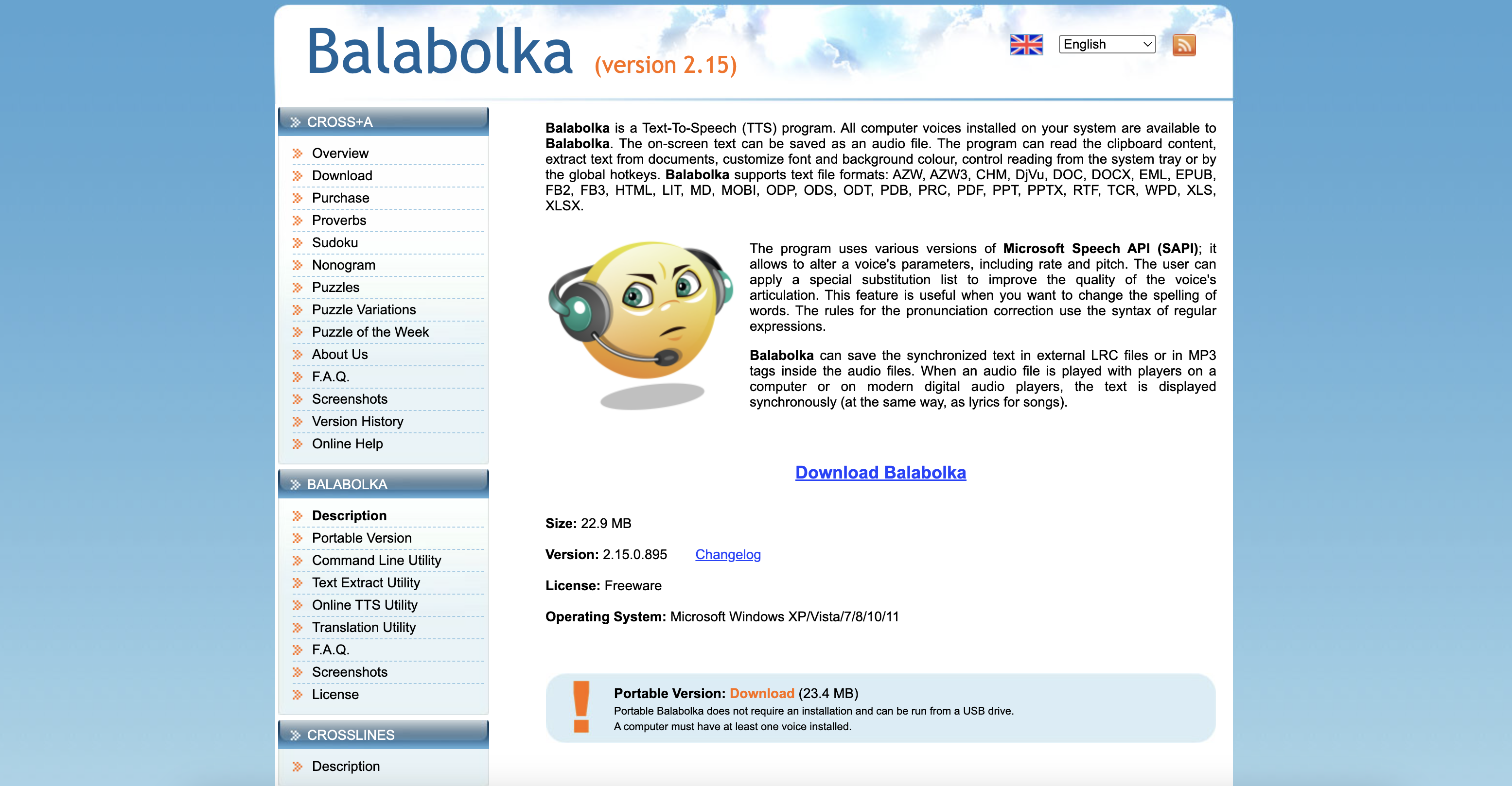Balabolka interface