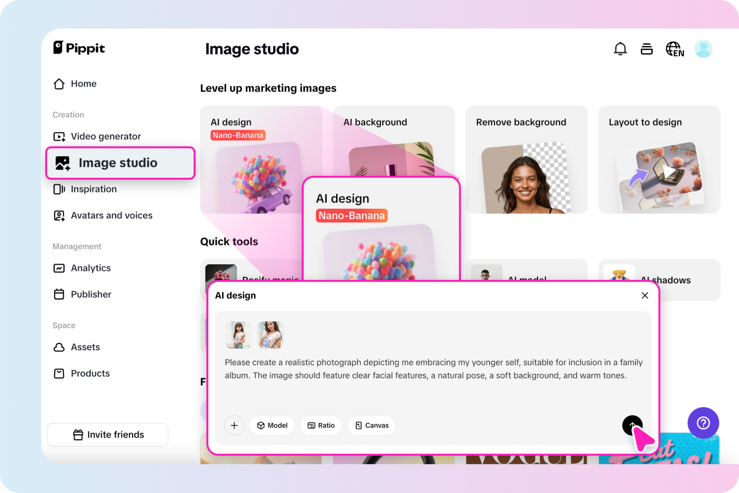 Tạo hình ảnh ôm bản thân trẻ hơn