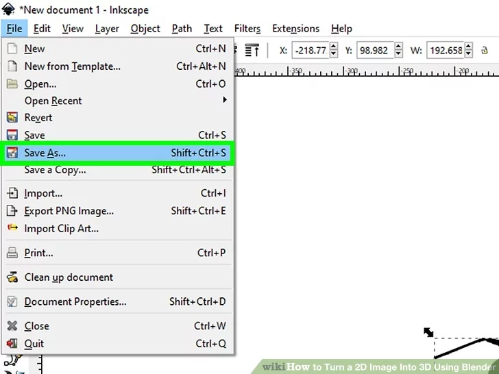 Simpan gambar SVG di Inkscape