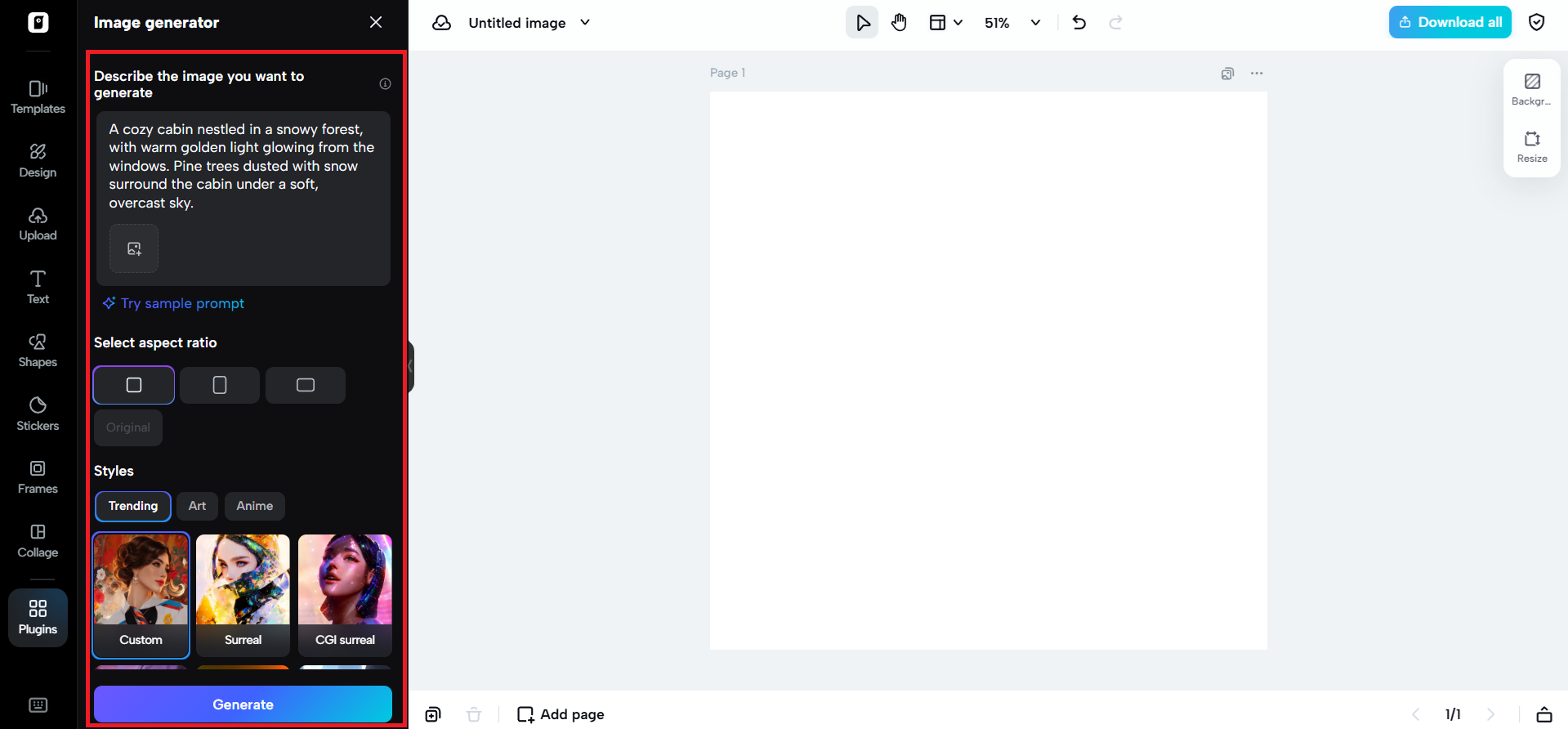 Enter text prompt