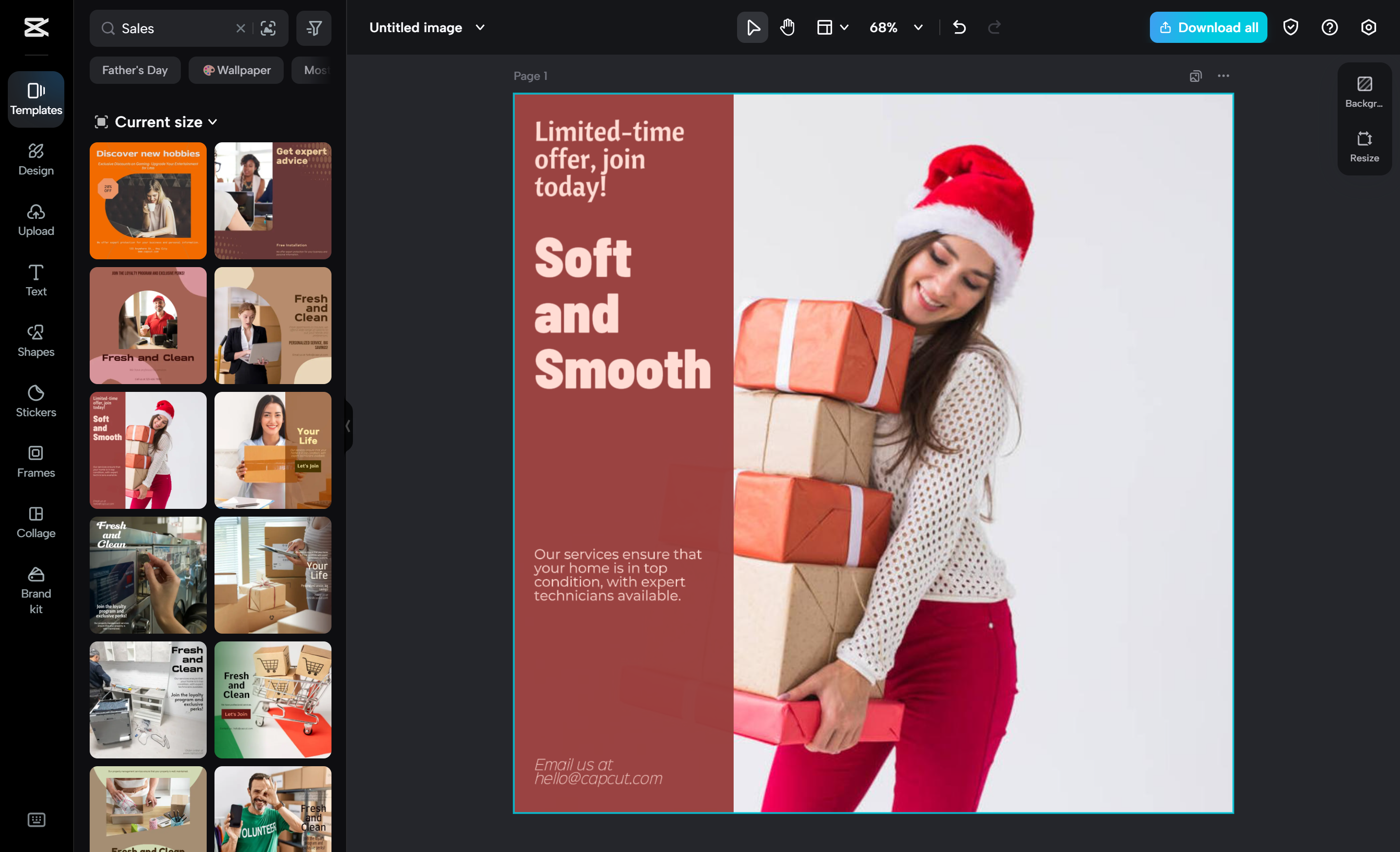 Mga polyeto para sa pagbebenta at promosyon sa CapCut
