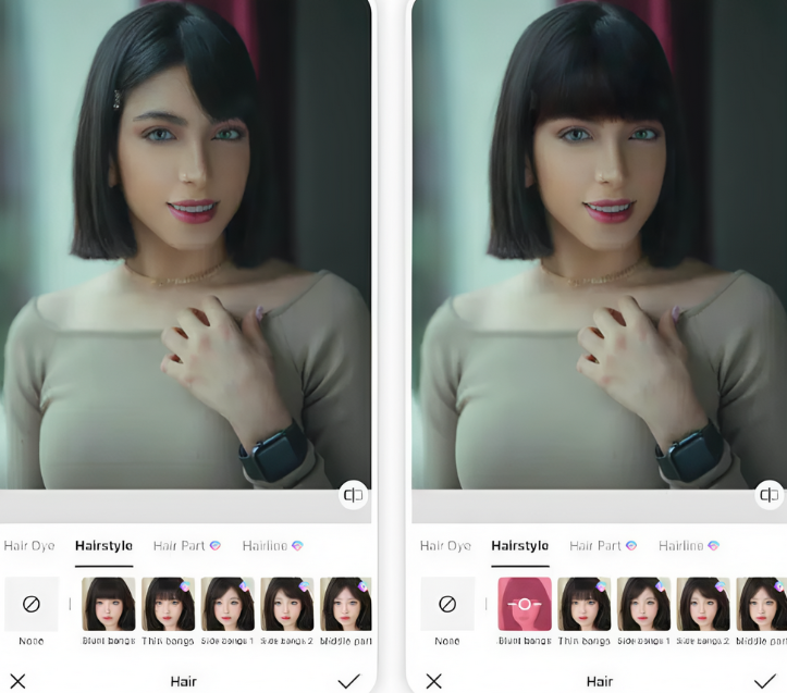 BeautyPlus AI změna účesu