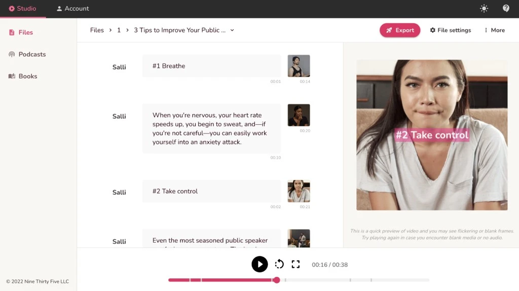 Interafce of Fliki - another free AI text to video generator