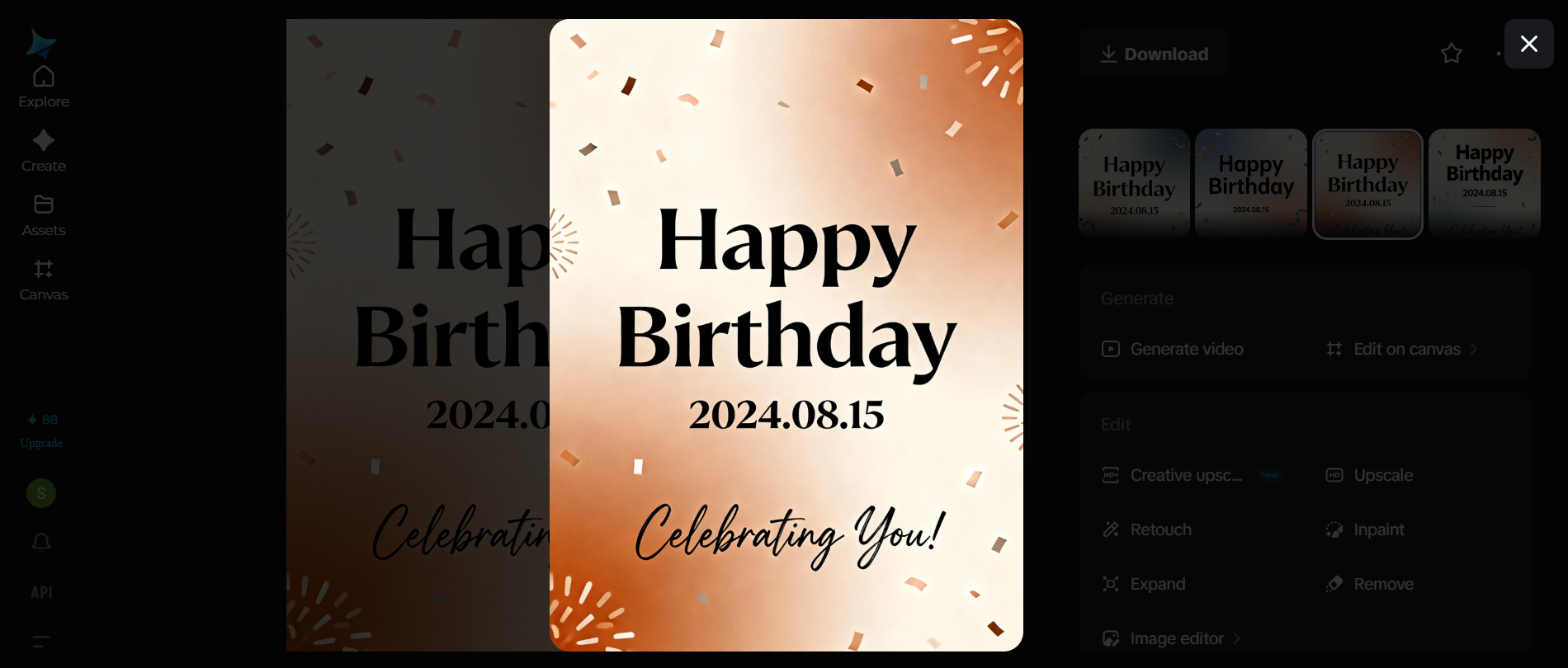 Birthday poster design idea: color palette
