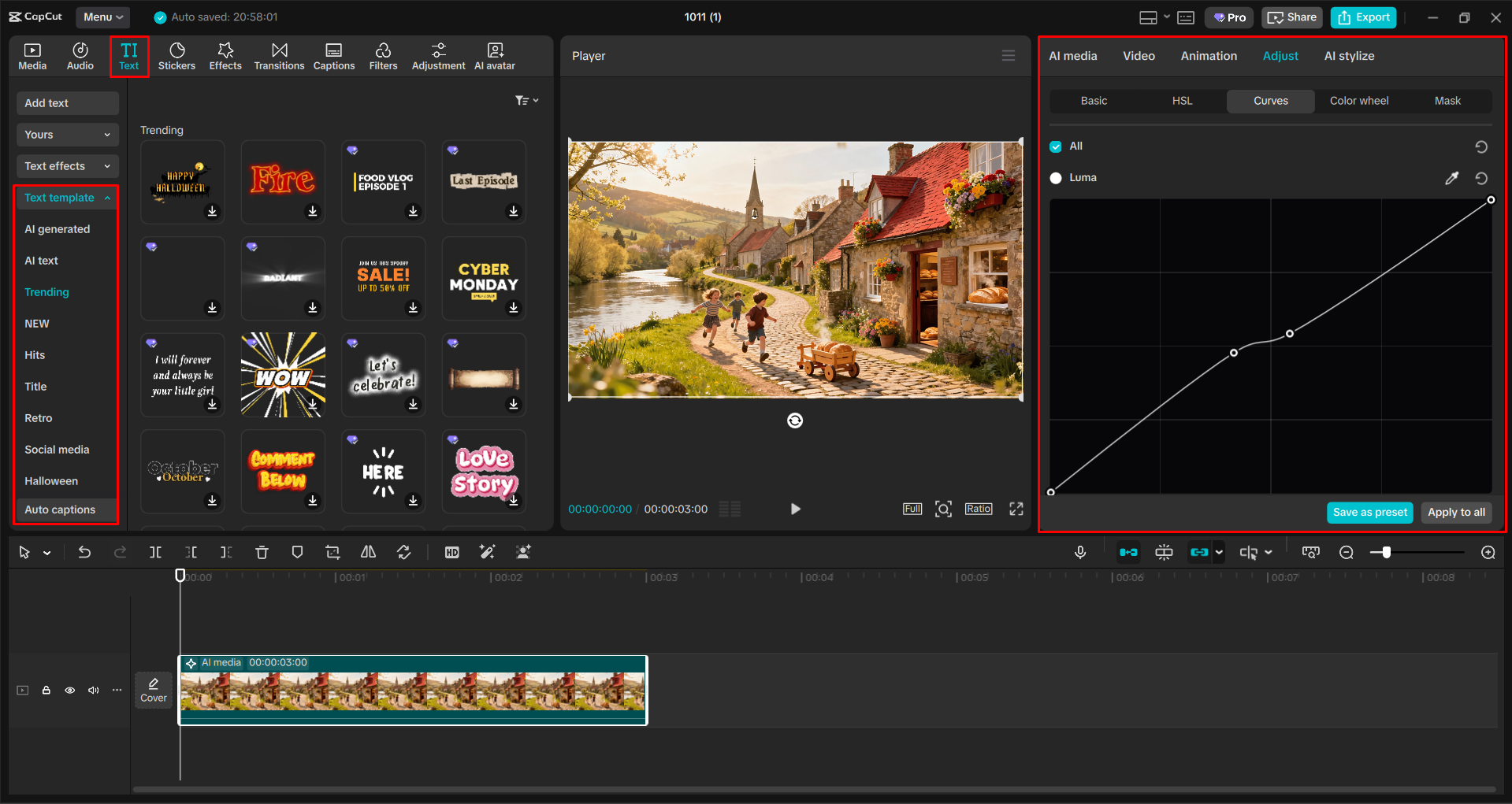Enhancing AI images with CapCut's AI tools