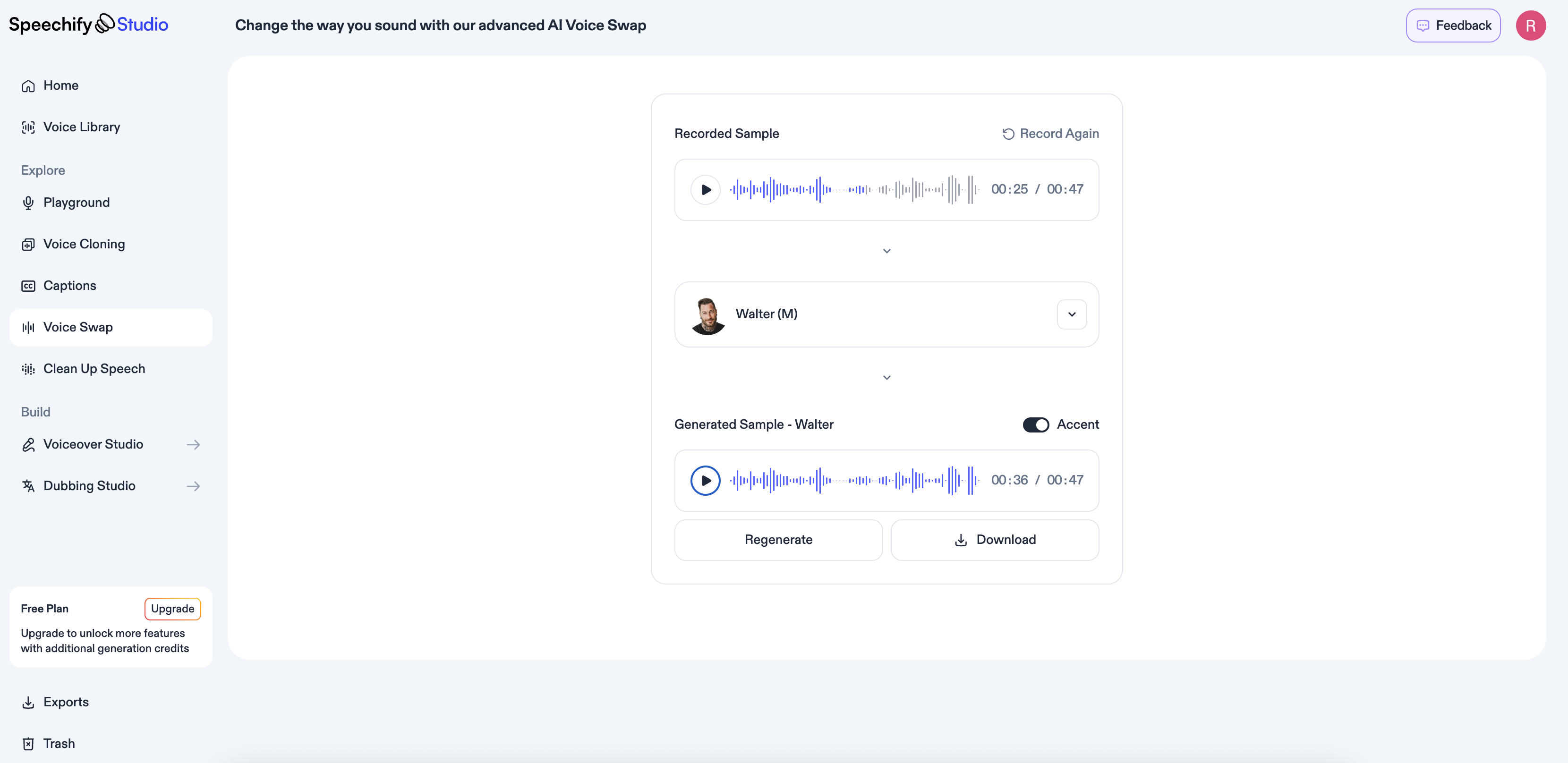 Speechify accent-changing software