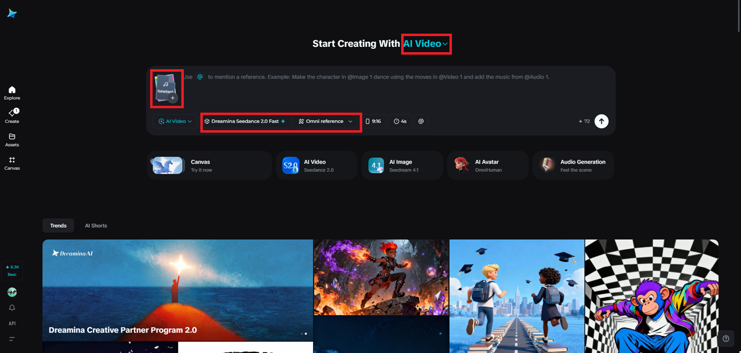 Select the visual and open the Generate Video option