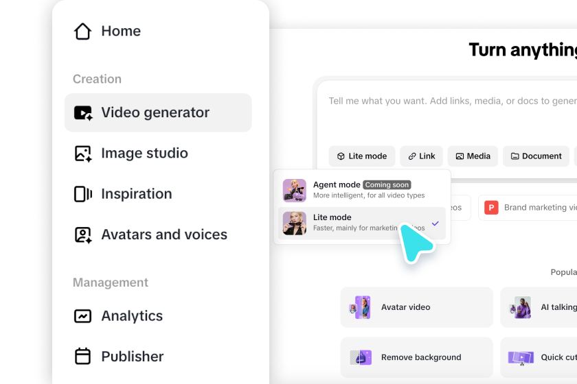 Access the video generator