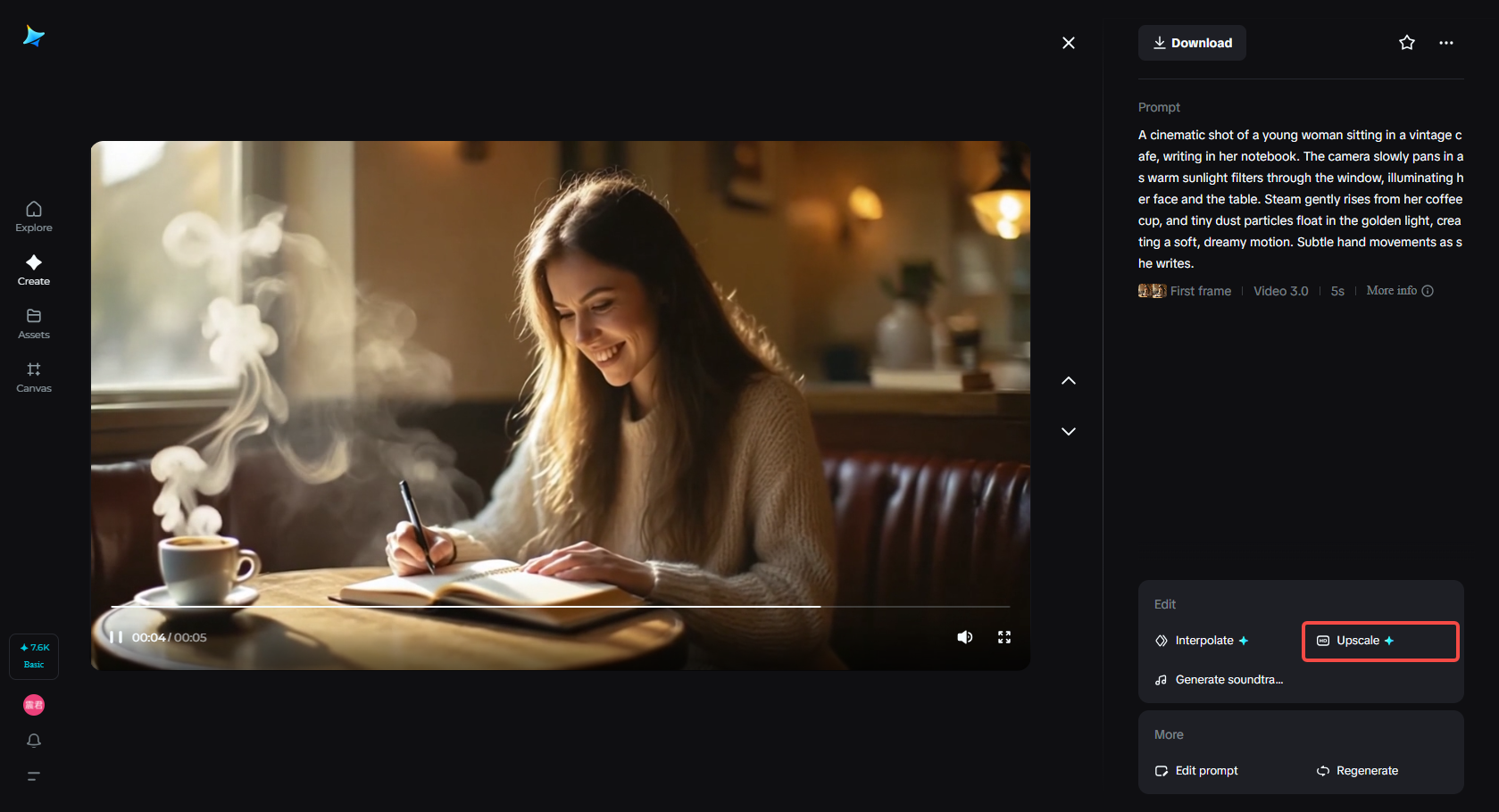 Upgrade video quality with Dreamina