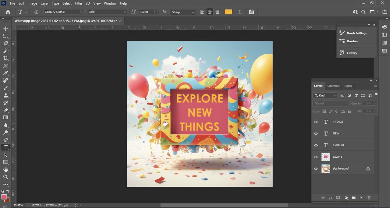 Save your modified text image