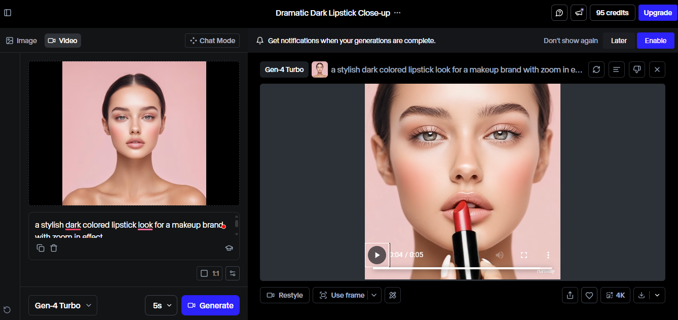 Generate the video base on the text prompt