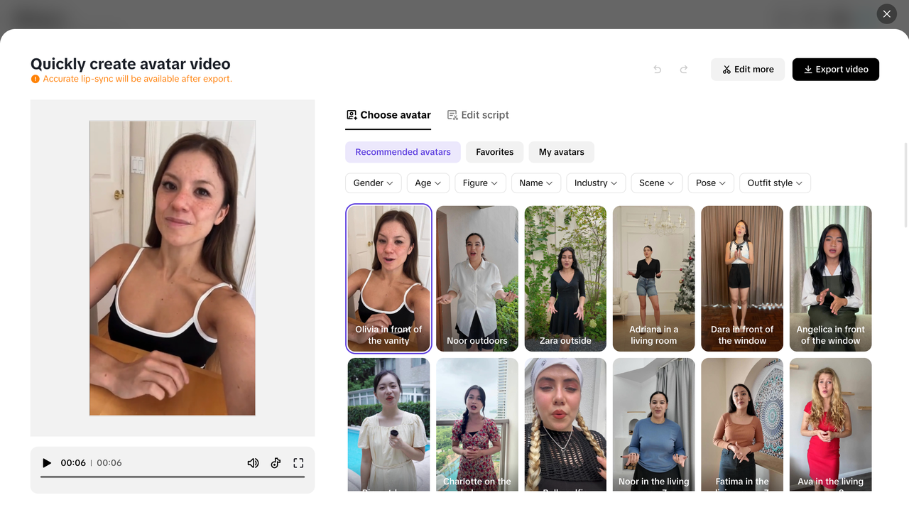 Avatars and voiceovers