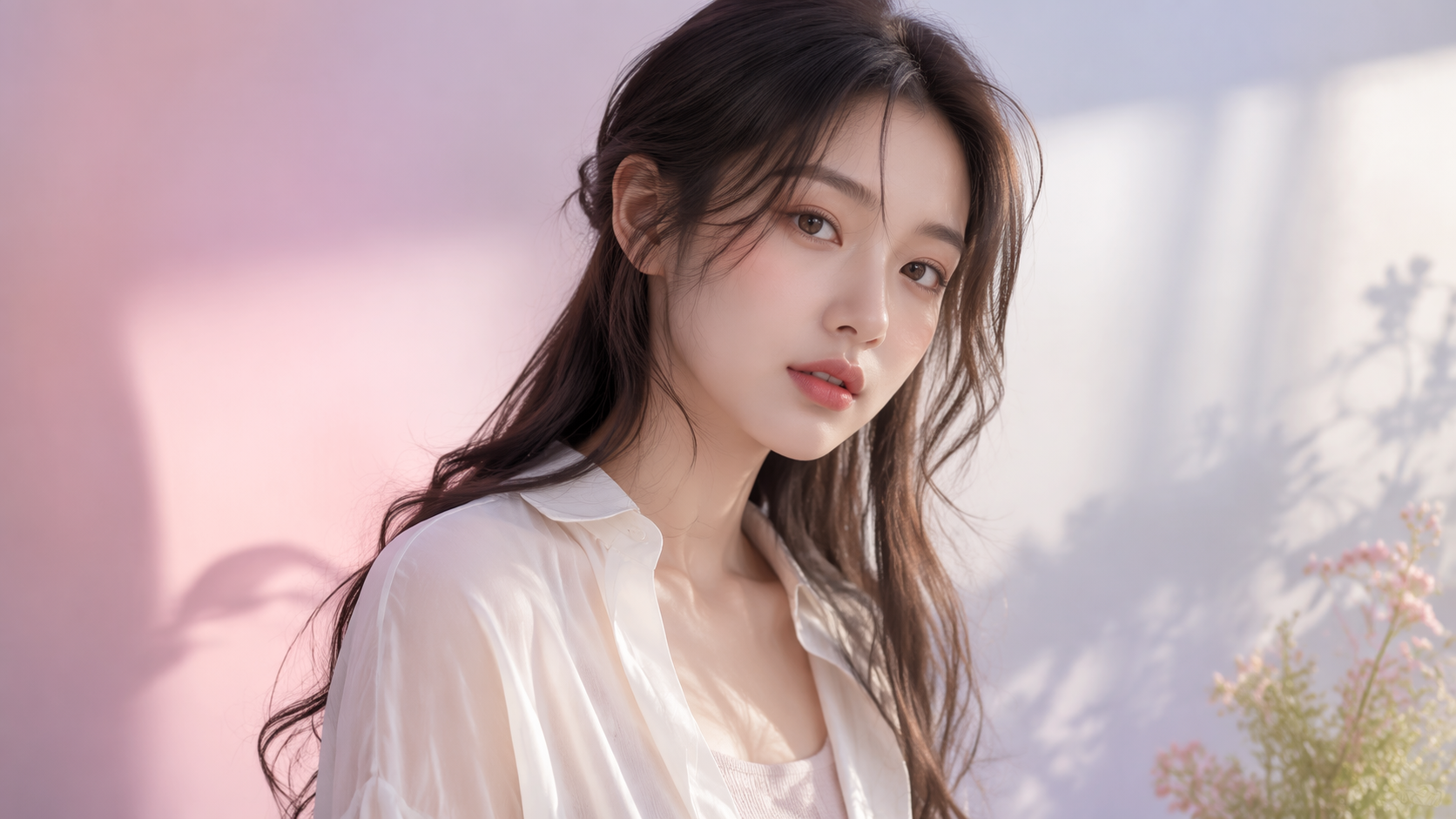 Dreamina Korean style AI Prompt prompt example 1: Soft K-Fashion Portrait
