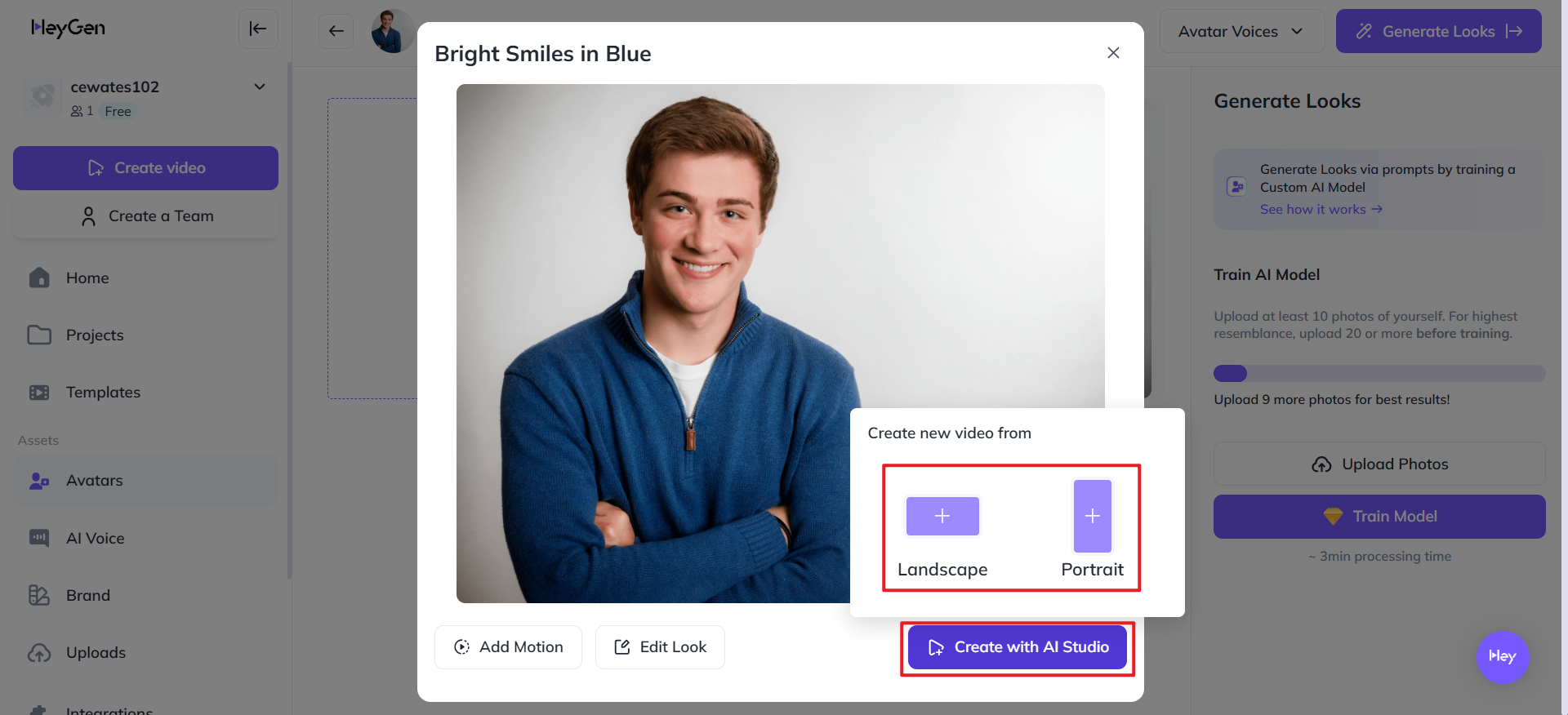 Entre no estúdio de avatar