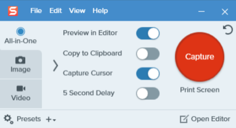 Downloading Snagit screen recorder from the Techsmith website