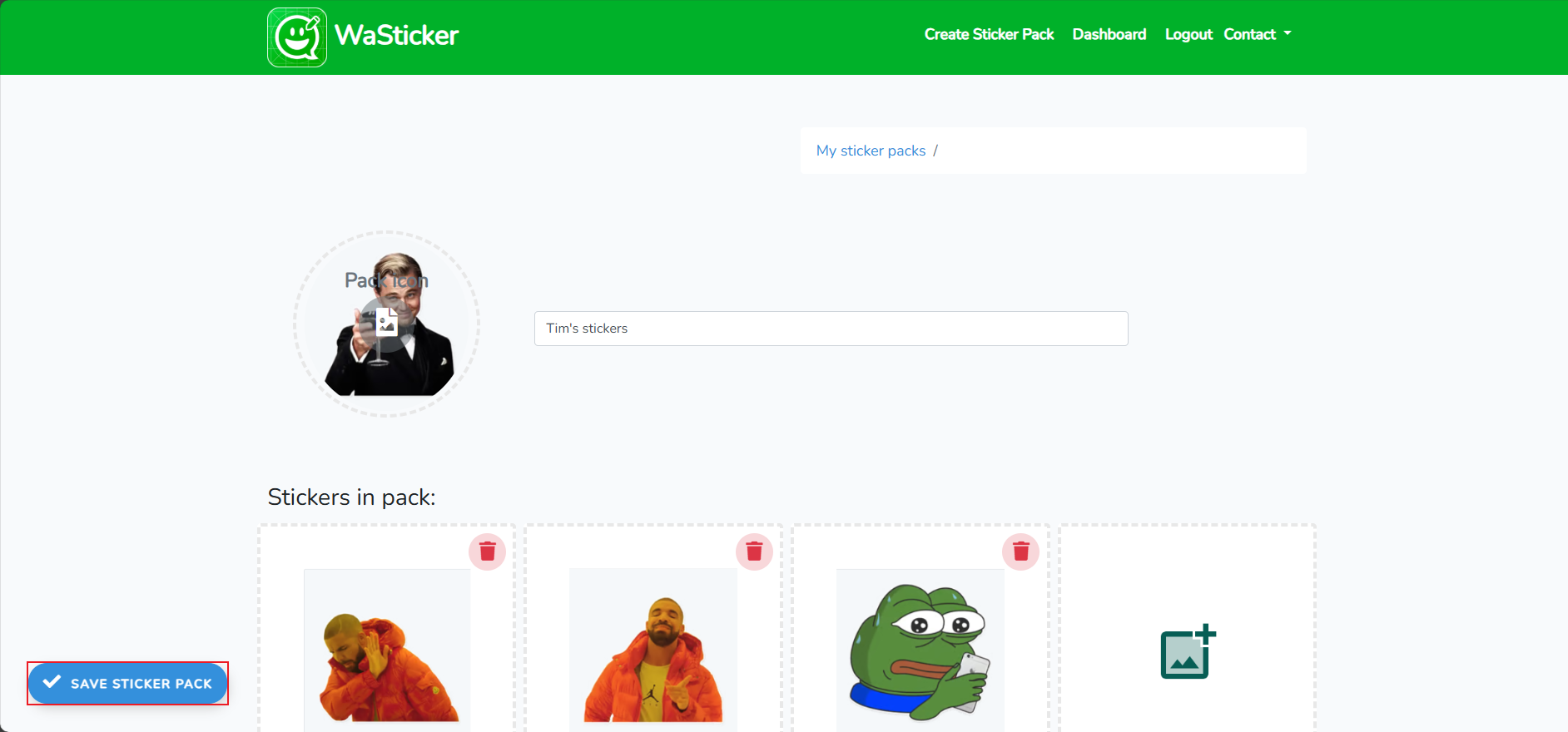 autocolante de desene animate amuzante pentru WhatsApp