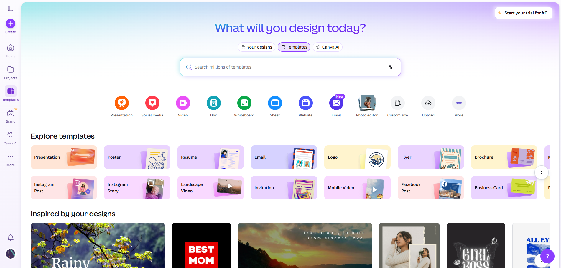 Canva's website