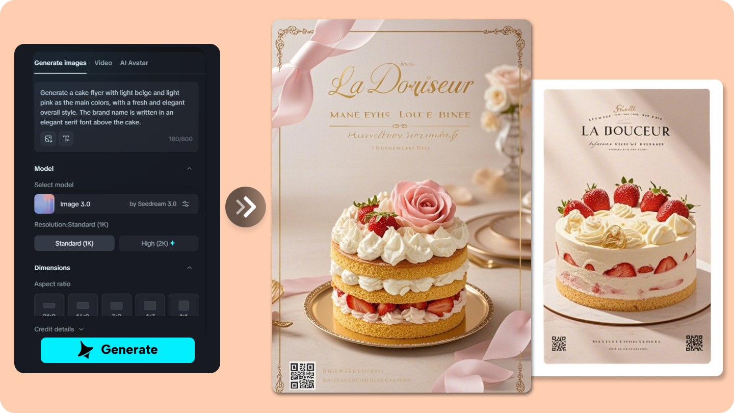 disegno di volantini per torte