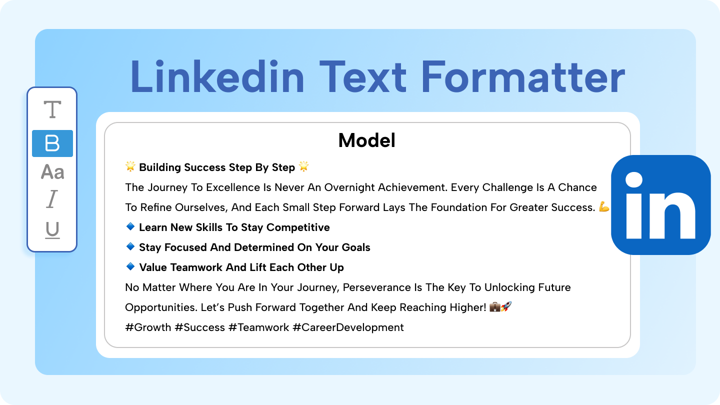 Formater tekstu linkedin