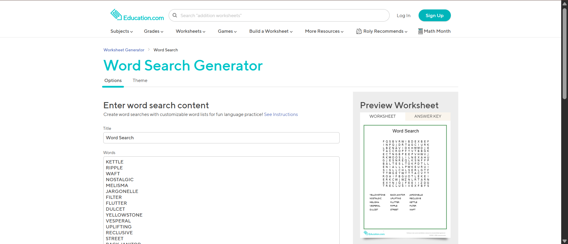 word search puzzle maker