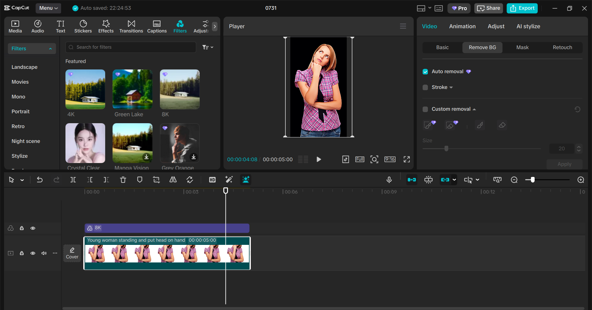 Interfaz del CapCut editor de video de escritorio: la mejor herramienta para preparar videos para Snapchat