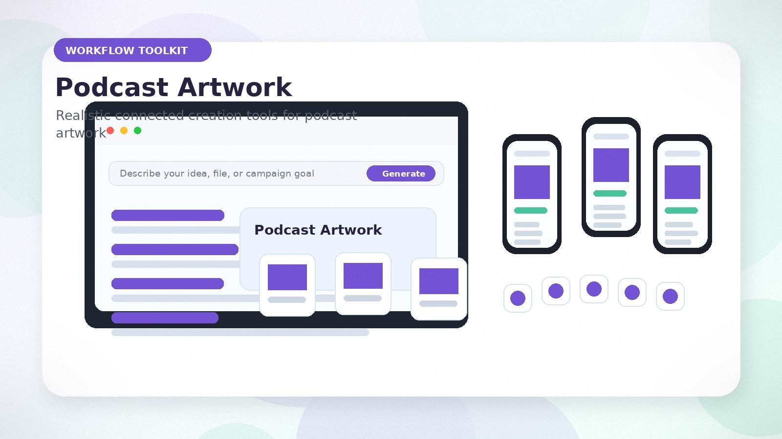 Podcast Artwork realistic workflow toolkit visual for podcast artwork