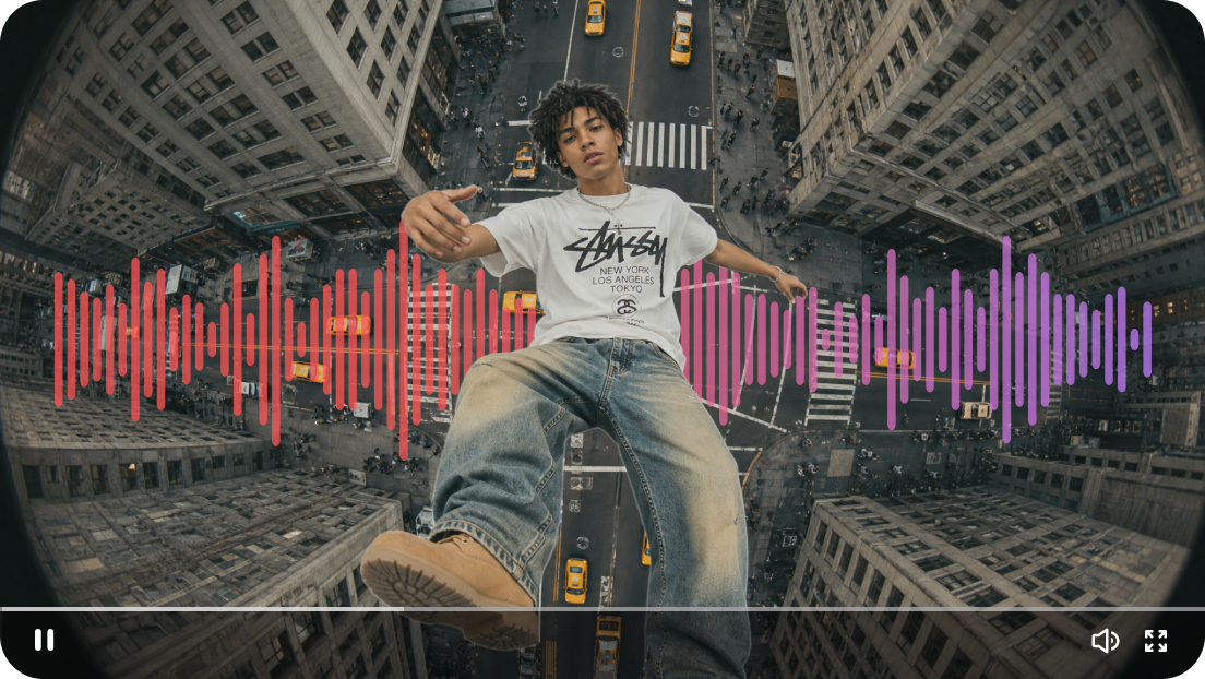 Bring every clip to life with built-in audio