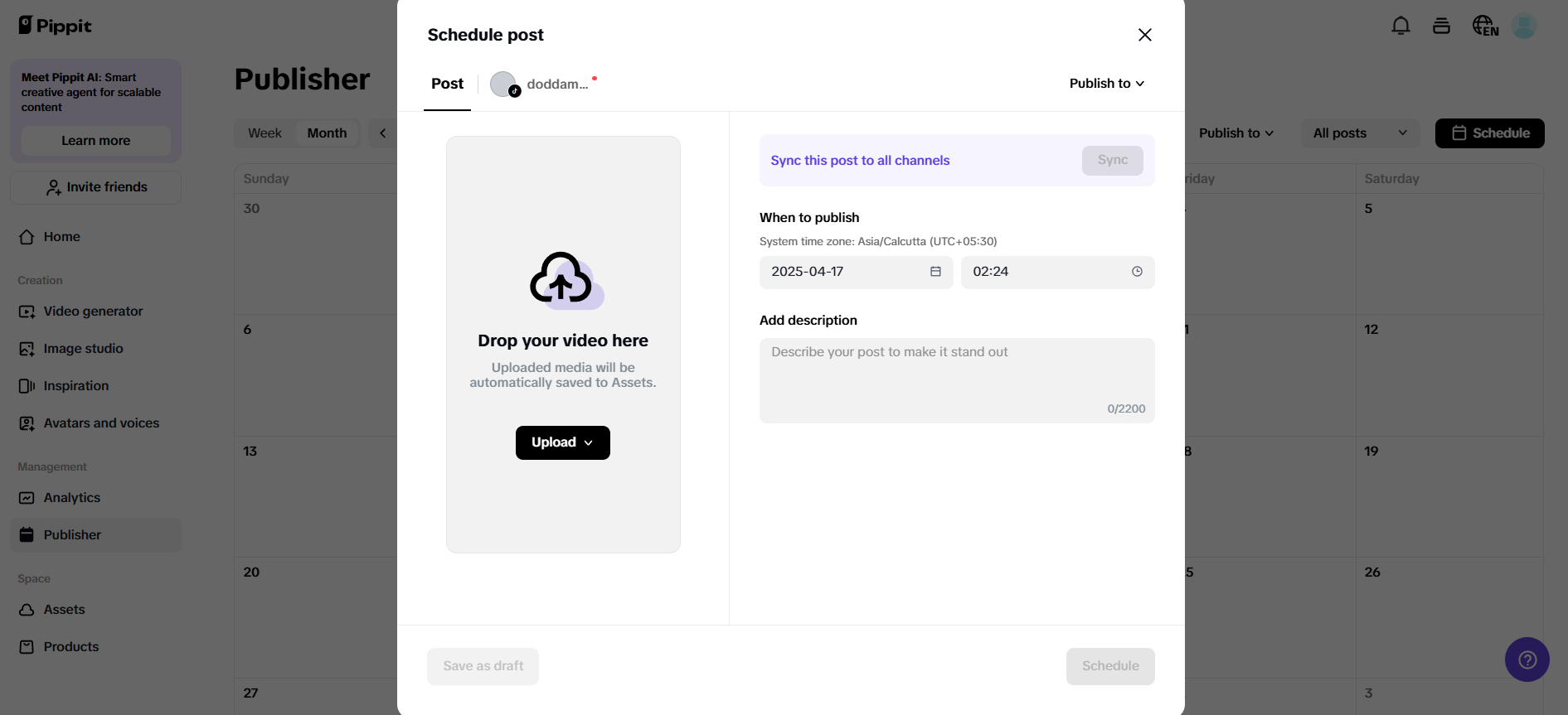 Scheduling and auto-publishing